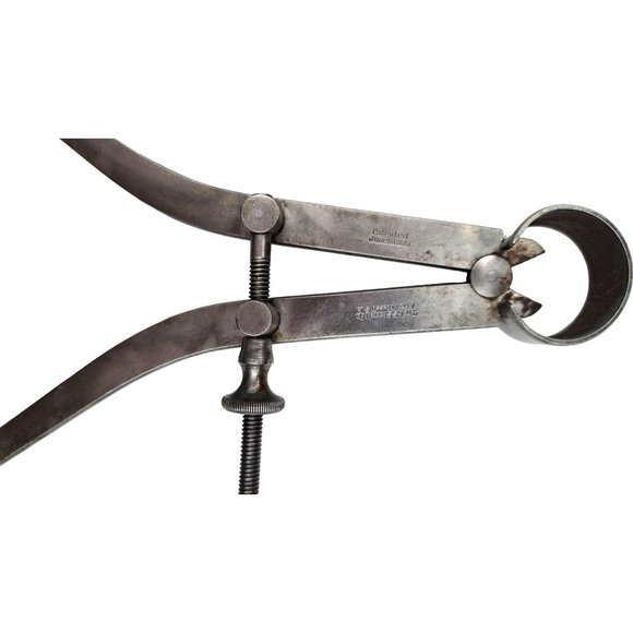 Vintage Starrett Outside Spring Caliper 8 inch Machinist Tool Measure Flat Leg - Picture 4 of 5